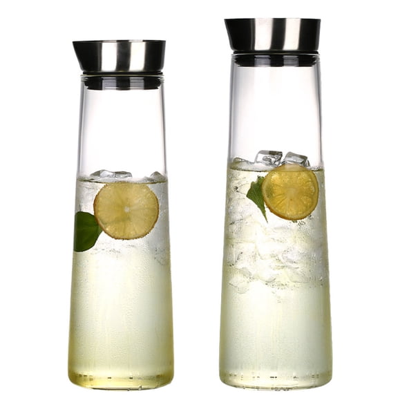 PBPBOX Elegant Large Capacity Glass Beverage Pitcher with Lid for Home Use Transparent Container