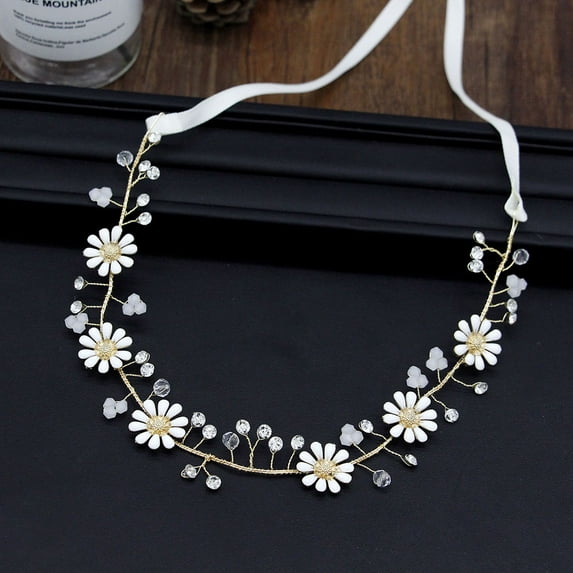 PBPBOX Flower Wreath Daisy Hairpin Golden Alloy 1Pcs Birthday Headwear
