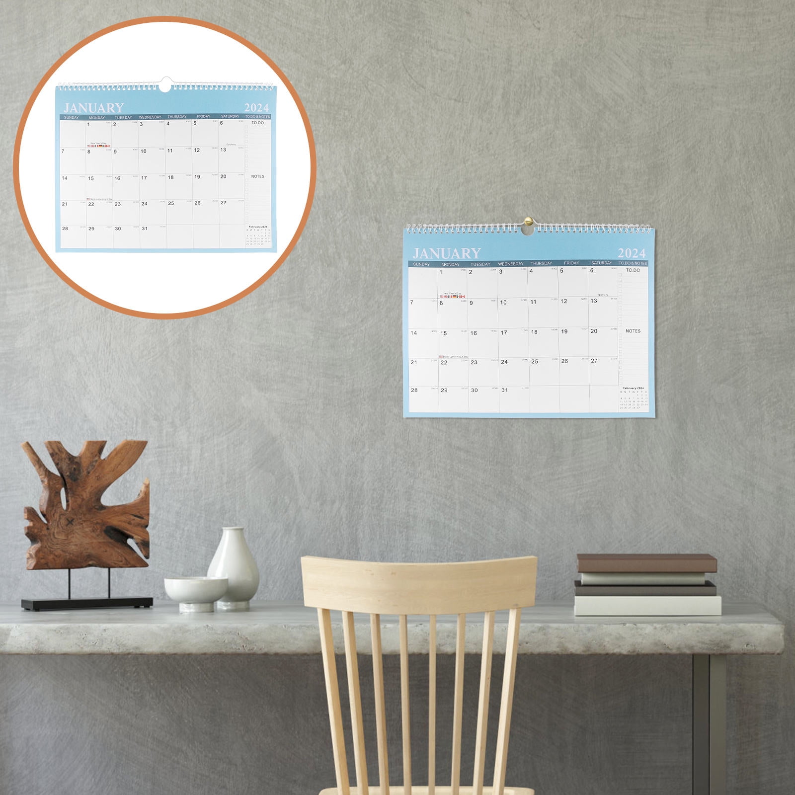 PBPBOX Calendar for Schedule Use with Paper and Metal Material Great for Memos Plans and Gifts ...