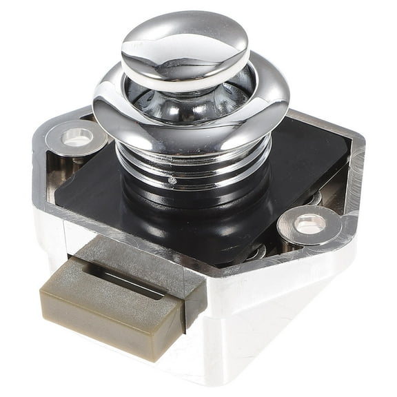 PBPBOX Plastic Pushbutton Latch Push Button Latch Lock Silver 1Pack