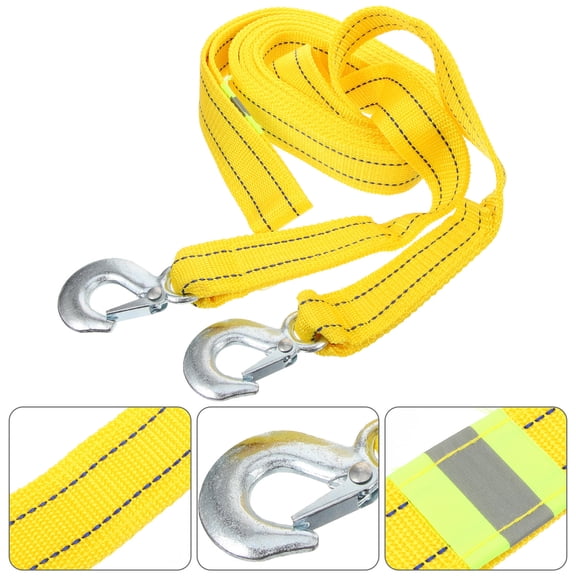 PBPBOX Car Pulling Strap Winch Rope Polyester Yellow 1Pack for Emergency Rescue