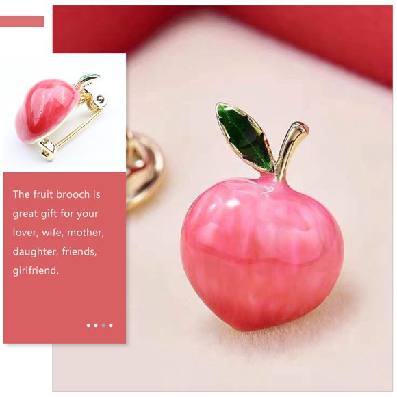 Cartoon Fruit Brooch Pin Peach Shaped Decoration Pink 1 PCS for Party