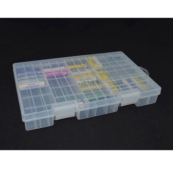 PBPBOX Clear Battery Storage Box with Leakproof Cover and Carrying Handle for Aa Aaa Battery Organization