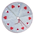 thumbnail image 1 of PBPBOX Holiday Christmas Tree Skirt in Grey with Embroidered Detail for Festive Display, 1 of 8