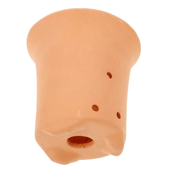 PBPBOX Clay Flowerpot Indoor Flower Pot Brown Hollowed-out Plant Holder Traditional Craftsmanship 1Set