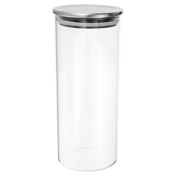 PBPBOX Clear Glass Seal Jar with Stainless Steel Lid, Airtight, Wide Mouth, Kitchen Food Storage