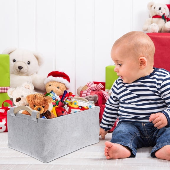 PBPBOX Clothes Storage Box Light Grey Felt Organization for Homeowners 1 PCS