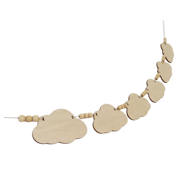 PBPBOX Cloud Shaped Hanging Decor Wood Wall Decoration for Balcony 1Set