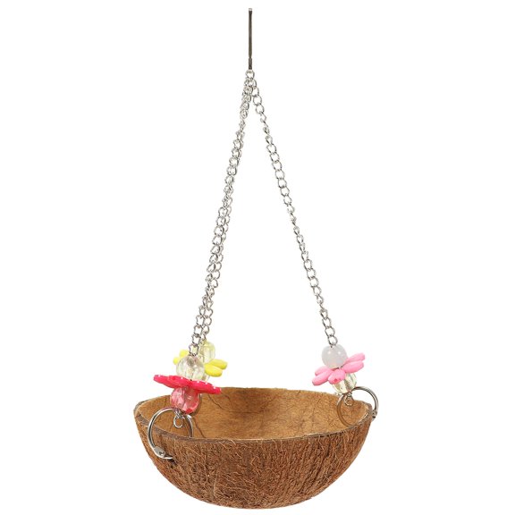 PBPBOX Coconuts Shell Bird Nest Hanging Bird House Natural Bird Nest Parrot Birdcage Bird Swing