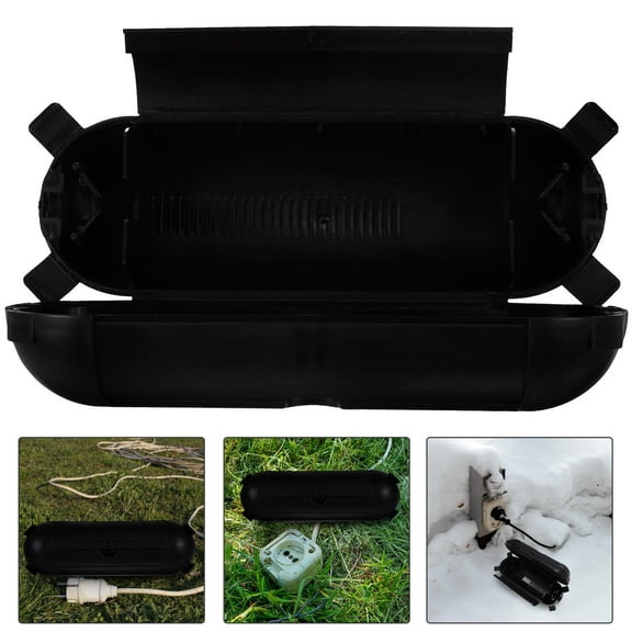 PBPBOX Water Resistant Cord Cover Electrical Connection Box Black Heavy Duty Outdoor Use