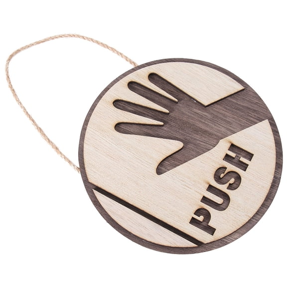 PBPBOX 1Pc Wooden Push and Pull Door Sign with Hanging Rope for Home Cafe Restaurant