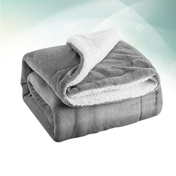 PBPBOX Cozy Grey Fleece Blanket For Pets Thick Double Berber Design Bed Blanket Versatile For Couch Home