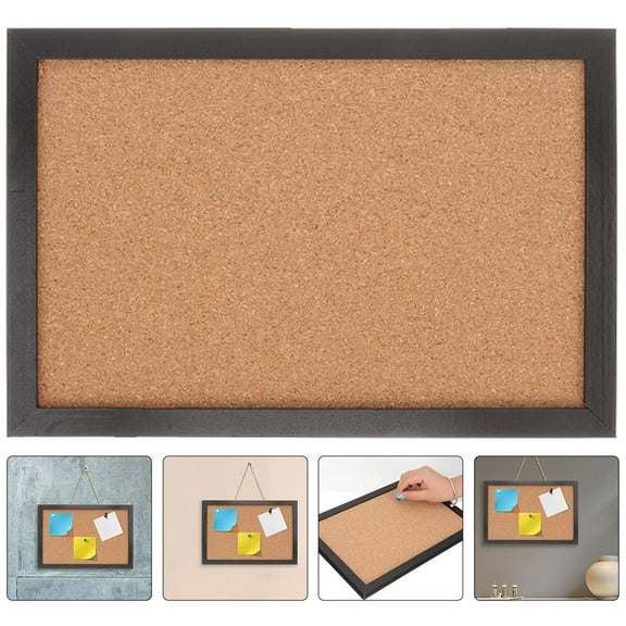 PBPBOX Black Wall Mounted Cork Board for Home Office Use Picture and Reminder Organizer