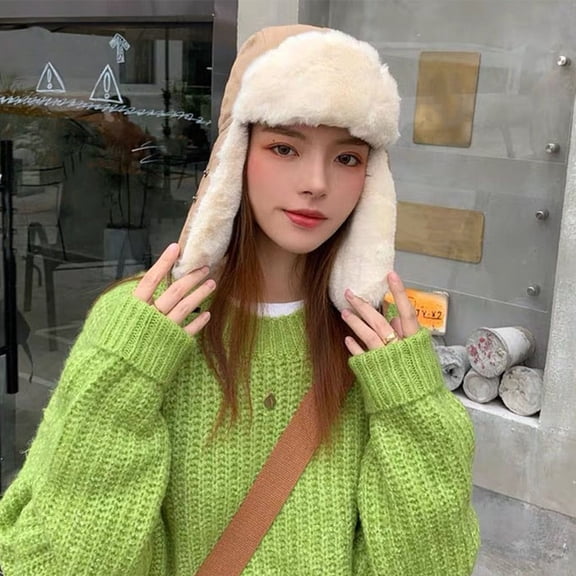 PBPBOX Unisex Yellow Protective Winter Hat Thickened Warm Hat for Outdoor Winter Activities
