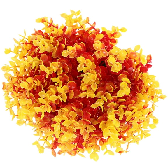 PBPBOX Decorative Topiary Plastic Fake Plants Orange Round 1Pack