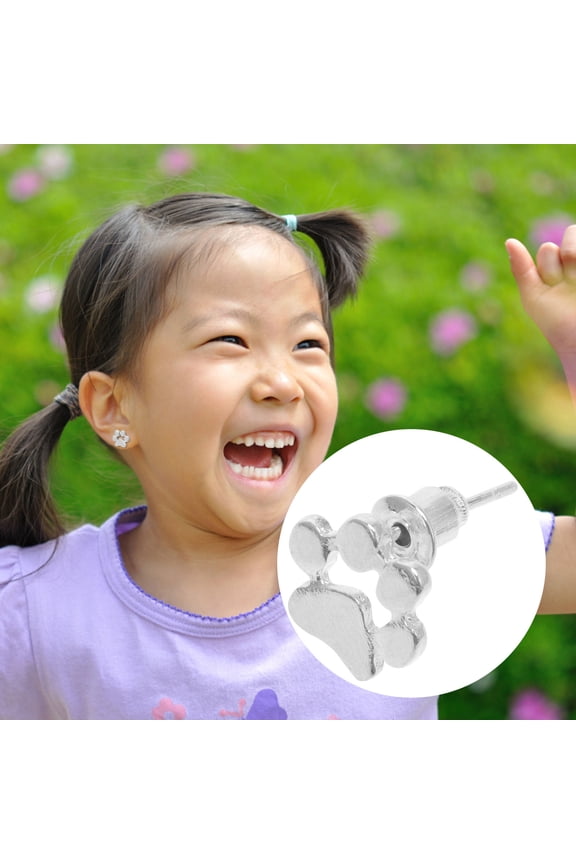 Dog Mom Jewelry Dog Footprint Earrings Use Brass Silver 1 Pair