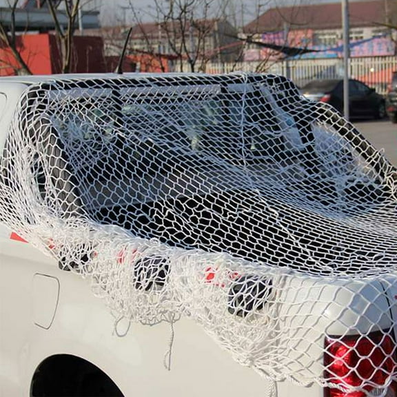 PBPBOX Universal White Trailer Cargo Net with Tight Mesh for Optimized Load Securing