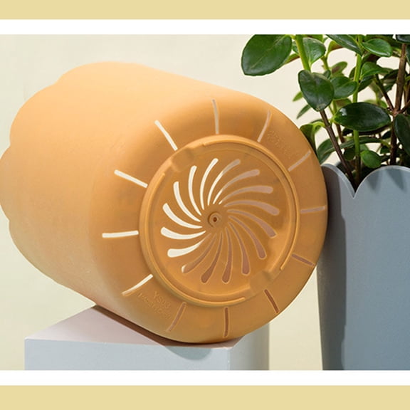 PBPBOX Durable Orange Plastic Flowerpots for Home Use Perfect for Succulent and Mini Landscape Plants Set of 3