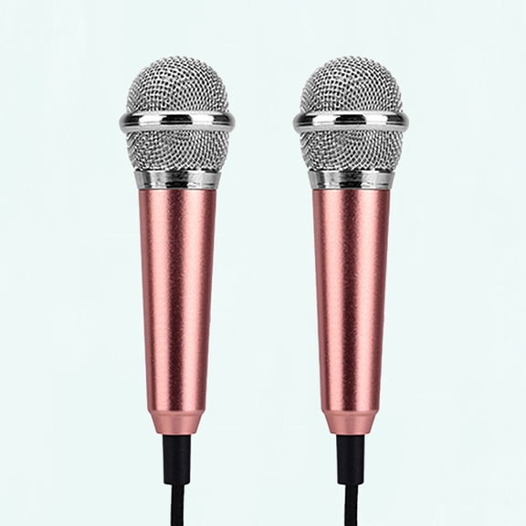 PBPBOX 2Pcs K Singing Bar Microphone Lightweight and Portable for Phone Use and Webcam Communication Golden