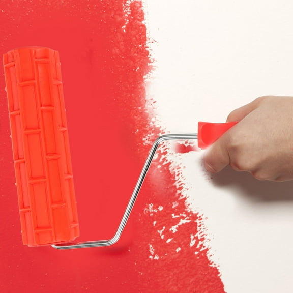 PBPBOX Small Wall Paint Roller Textured Roller Red DIY Decoration Interior Design 1Pcs