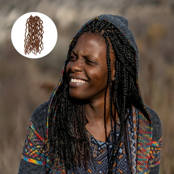 PBPBOX Faux Locs Crochet Hair Extensions High Temperature Silk Light Brown 1Pack for Women Parties