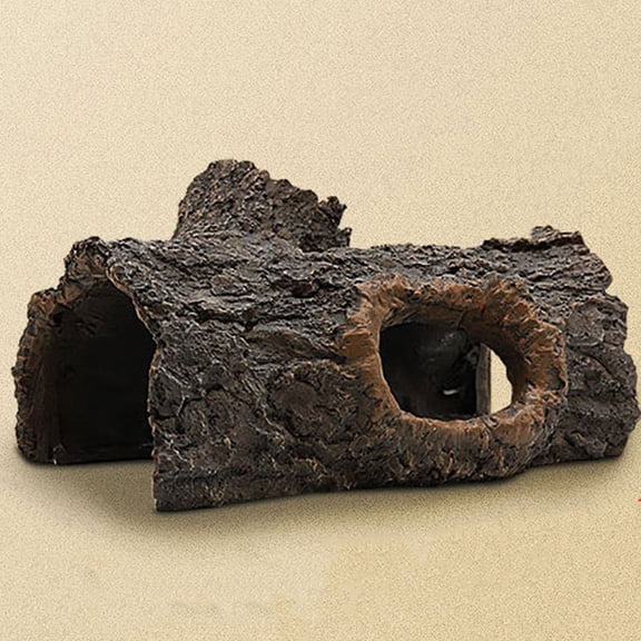 PBPBOX Durable Resin Snake Tank Decor Dark Brown Fish Tank Accessory for Freshwater Aquariums