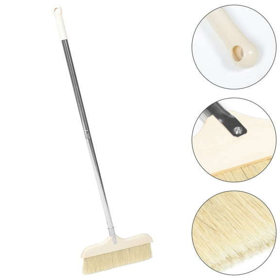 PBPBOX Floor Sweeper Hard Floor Collapsible Broom Steel Black 1Pcs Indoor Cleaning