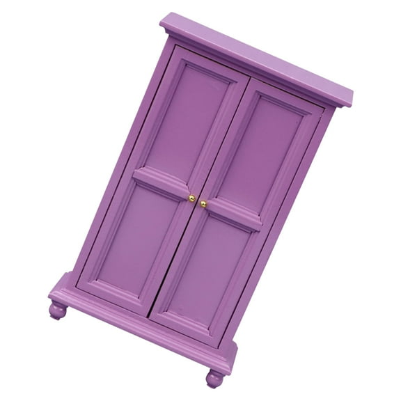 PBPBOX Furniture Ornaments Purple Wooden Mini House Accessories 1Set