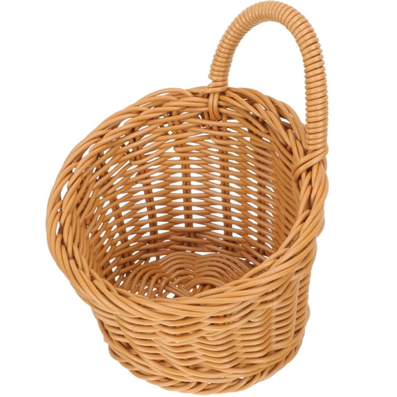 PBPBOX Woven Fruit Basket Wall Storage Basket Khaki 1Set for Kitchen Use