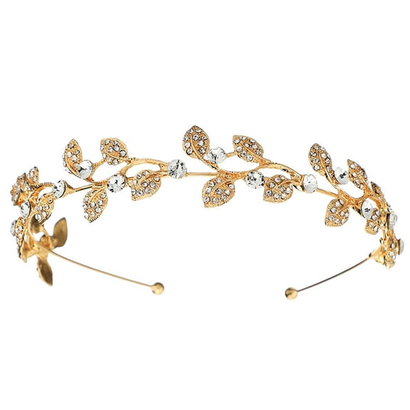 PBPBOX Golden Alloy Rhinestone Hair Hoop for Adornment Suitable for Various Occasions and Hairstyles