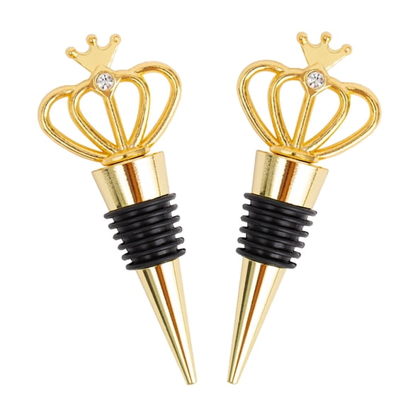PBPBOX Golden Crown Alloy Bottles Stopper with Excellent Sealing Effect for Wine Beer Beverages Storage 2pcs