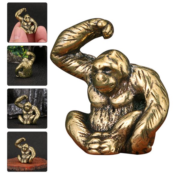 PBPBOX Gorilla Home Decor Brass Sculpture for Families 1Pcs