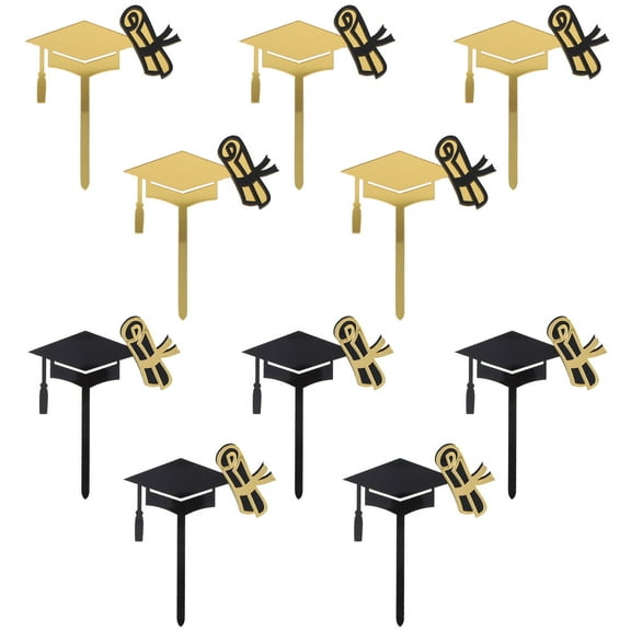 PBPBOX Graduation Cake Toppers Premium Acrylic Decor Assorted Color for Party Celebrations