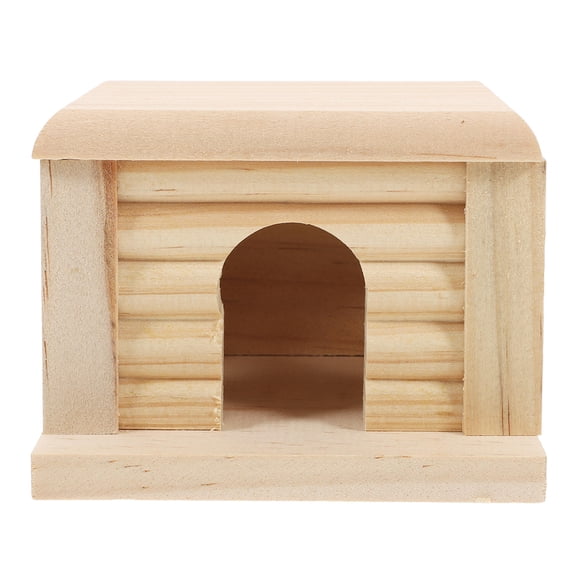 PBPBOX Wooden Hamster House Multi Functional Pet Hideout with Platform for Small Animals