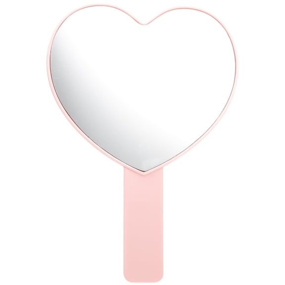 PBPBOX Heart Shaped Travel Mirror Handle Handheld Makeup Accessory Stylish Portable Mirror For Traveling