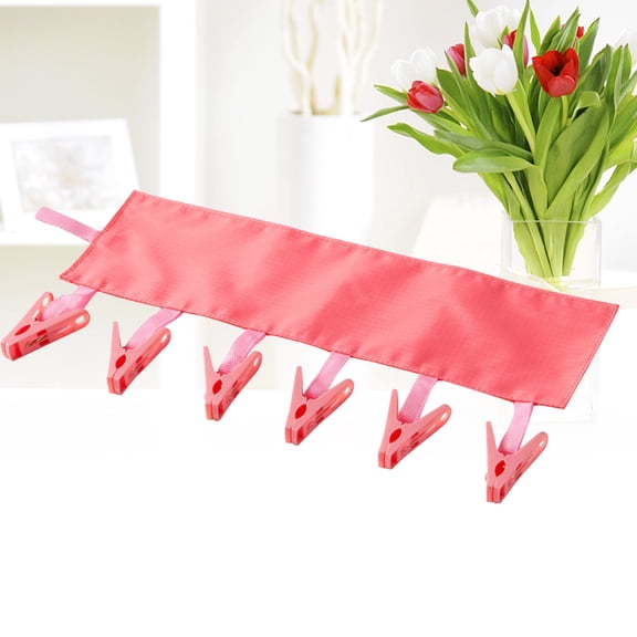 PBPBOX Red Folding Cloth Hanger with Adjustable Clips for Travel and Bathroom Drying