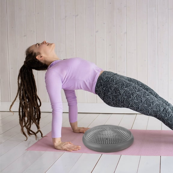 PBPBOX Grey Balance Disc Wobble Cushion with Hand Pump for Core Stability and Improved Balance