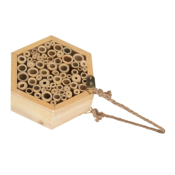 PBPBOX Insect House Beehive Wooden Bee Nest Garden Hanging Bee Pollinators Beehive Nest House Handmade