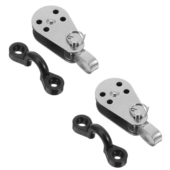 PBPBOX Kayak Anchor Trolley Kit Stainless Steel Pulley Blocks and Nylon Pad Eyes