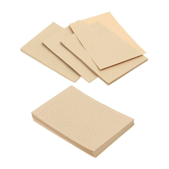 PBPBOX Lined Stationary Kraft Letter Paper Khaki Retro Style Writing Paper for Notes and Letters