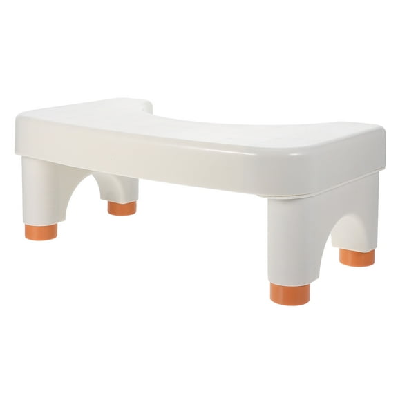 PBPBOX Adjustable Height White Toilet Stool Plastic Bathroom Step Stool for Home Use with Comfortable t Angle
