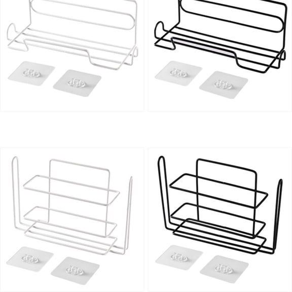 PBPBOX Kitchen Hanging Shelf Black Plastic Film Organizer for Refrigerator Storage