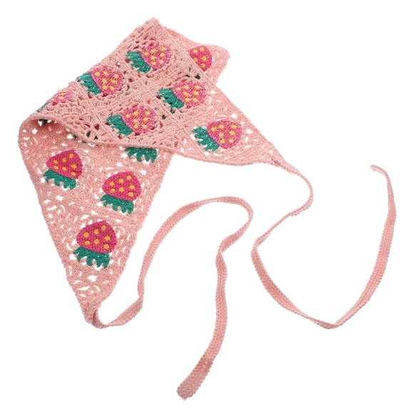 PBPBOX Knit Triangle Scarf Head Bandana Pink Costume Use 1Set