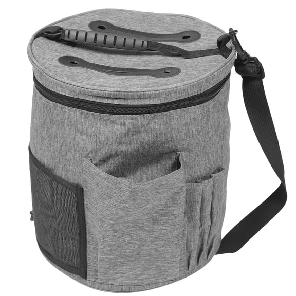 PBPBOX Portable Grey Yarn Storage Organizer with Handle for Knitting Needles and Crochet Hooks