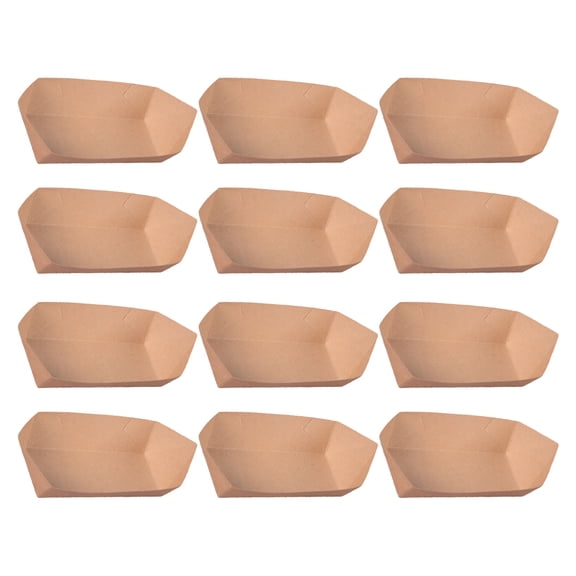 PBPBOX 20pcs Disposable Snack Containers Kraft Paper Food Holders Perfect for Parties Grease Resistant Khaki