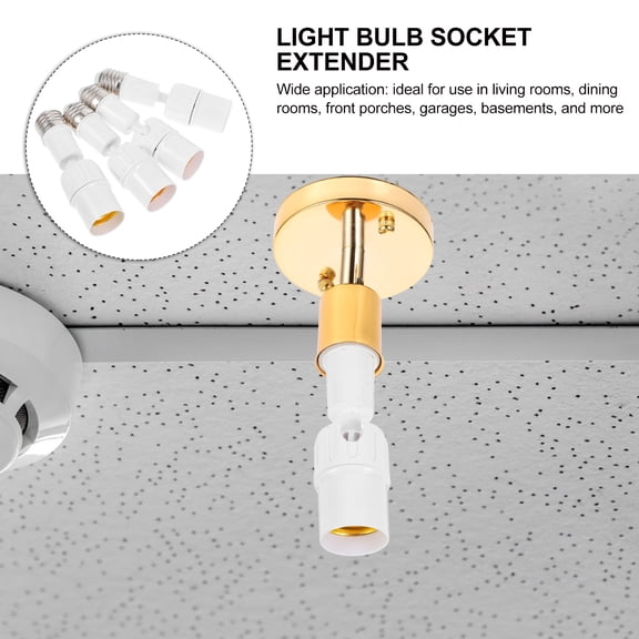 PBPBOX Light Socket Extender White 4Pcs Indoor Lighting
