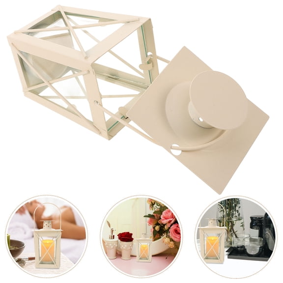 PBPBOX White Iron Candle Lantern Decoration for Weddings Birthday Parties