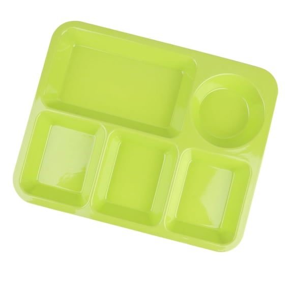 PBPBOX Practical Tableware Light Green Plastic Separating Dish Divided Compartments Easy Clean for Eating