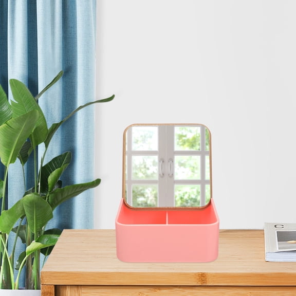 PBPBOX Makeup Storage Box Pink ABS Design for Womens Home Use 1Set