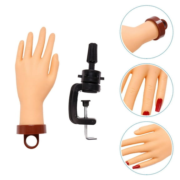 PBPBOX Manicure Nail Practice Hand Flexible PVC Hand Model for Beginners 1Pack